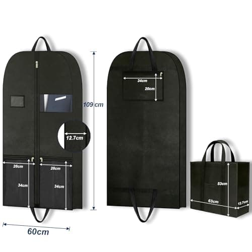 Black Garment Bag for Business Traveler; Business Weekender Suit Carriers — view 2