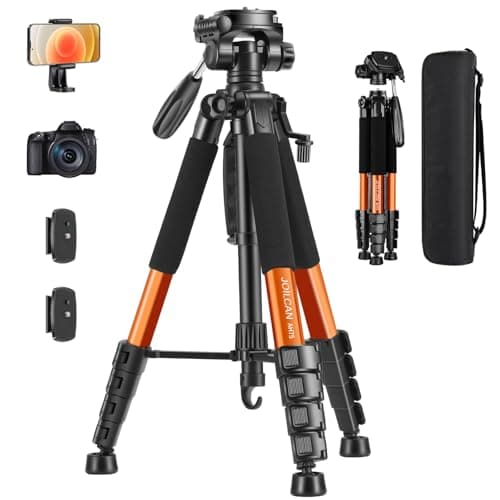 JOILCAN 74"/188cm Camera Tripod, Aluminum Tripod for DSLR/Canon/Nikon/Video