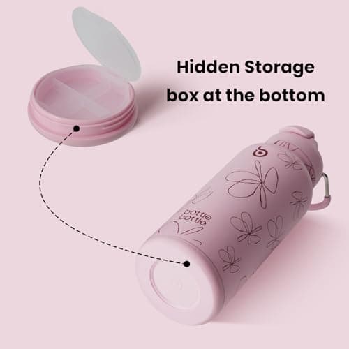 BOTTLE BOTTLE Insulated Water Bottle 950ml Stainless Steel with Straw and Pill Box — view 2