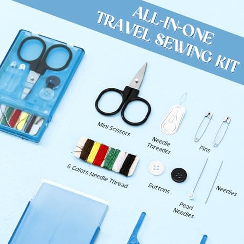 Knitgrip 25-Pack Mini Travel Sewing Kit - Portable, Foldable, Adult Sewing Repair Kit with Scissors, Buttons, Pins, Needles, Threads — view 3
