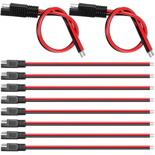 Frienda 8 Pack 12 Awg Connectors Cable Compatible with SAE 30cm 2 Pin Single Plug Disconnect Power Automotive Extension Cable for Motorcycles Cars Charger