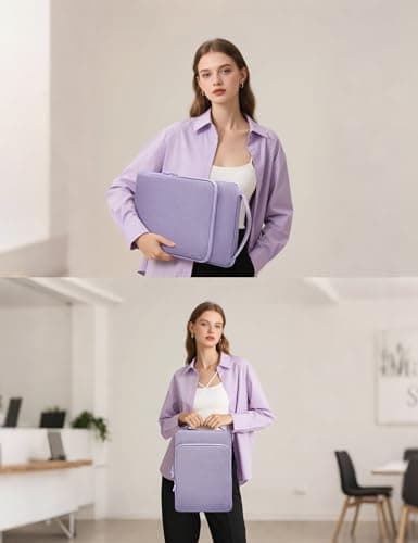 HYZUO 13 Inch Laptop Bag Sleeve Case for MacBook Air 13 M5, Lilac Purple — view 2