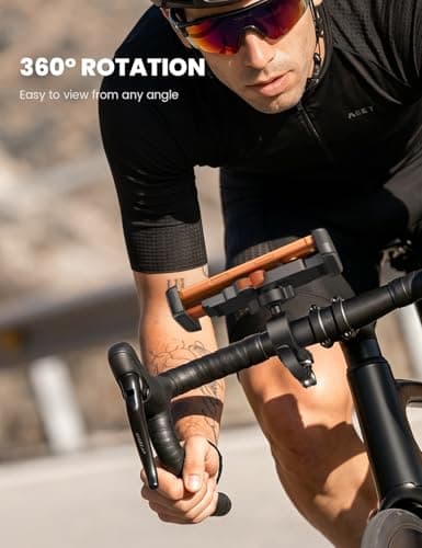 Lamicall Foldable Bike Phone Holder Bicycle - 【Quick Release Clamp】 Motorbike Phone Holder, Universal Motorcycle Handlebar Mount for iPhone 17 16 15 14 13 12, Samsung S25 Ultra, All Phones - Orange — view 4