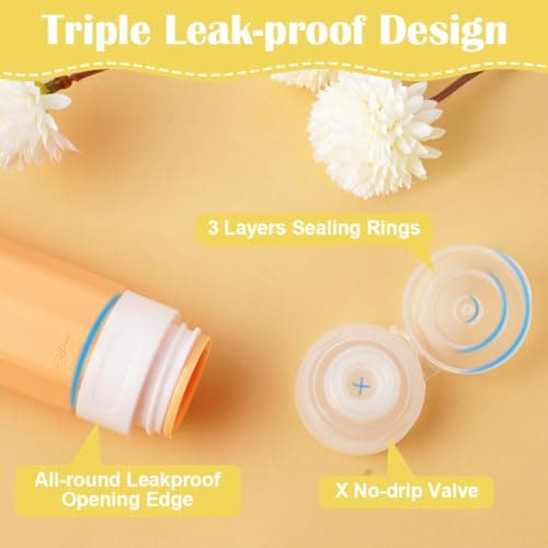 OSDUE Silicone Travel Bottle, 4 Pack 90ml Squeezy Travel Bottles Leak Proof Refillable Squeezable Containers Pots for Lotion Liquid Shampoos Soap and Toiletries — view 4