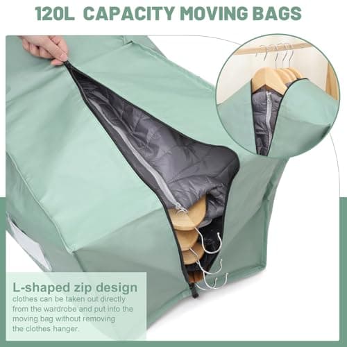 Dntorx 4 Pack 120L Moving Bags and Storage Bags, Large Moving Box with Zip — view 5