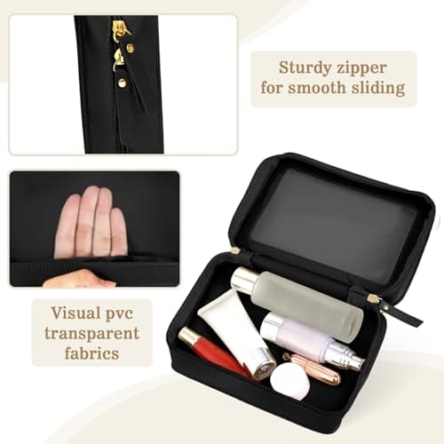 DAMILY Clear Makeup Bags Travel Toiletry Bag Cosmetic Pouch for Women Black — view 4
