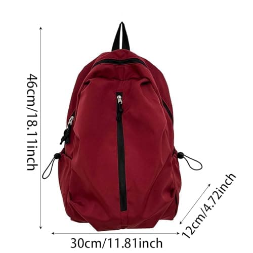 Backpack School - Classic School Backpack For Unisex Lightweight Casual Large Maroon Backpack For College Travel — view 3