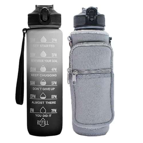 Sparsh & Sell 32oz Motivational Water Bottle – BPA-Free Tritan with Time Marker, Leakproof Straw, and Carry Strap for Gym, Office, Travel & Outdoor Adventures