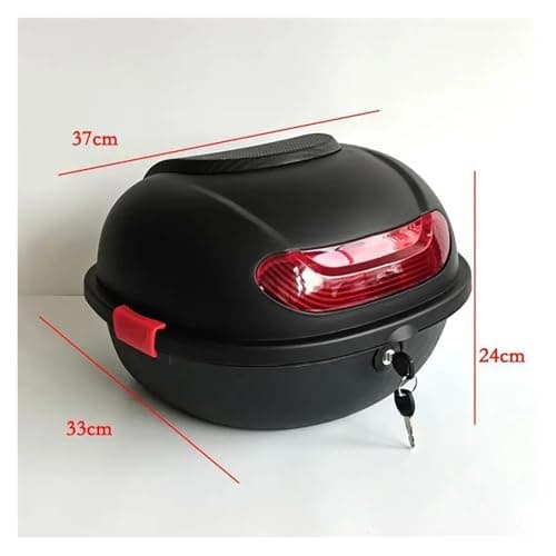 GSCLZ Motorcycle Trunk Motorcycle Tour Tail Box Enlarged Capacity Safety Scooter Trunk Luggage Top Lock Storage Carrier Case with Soft Backrest For Motorcycle Scooter(Rose Gold) — view 2