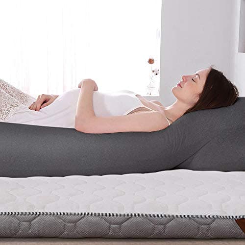 COSMOPLUS 𝐏𝐫𝐞𝐠𝐧𝐚𝐧𝐜𝐲 𝐏𝐢𝐥𝐥𝐨𝐰 𝐂𝐨𝐯𝐞𝐫 U Shaped Full Body Pillow Case 𝐂𝐨𝐯𝐞𝐫 for Maternity,Stretchy Cool Breathable Jersey Fabric, Provides Sleep and Pregnancy Support,Heather Grey — view 6