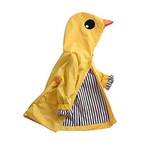 Miyanuby Toddler Baby Boy Girl Outfit Coat Cartoon Lightweight Hoodie Zipper Outdoor Kids Raincoat Windbreaker Jacket