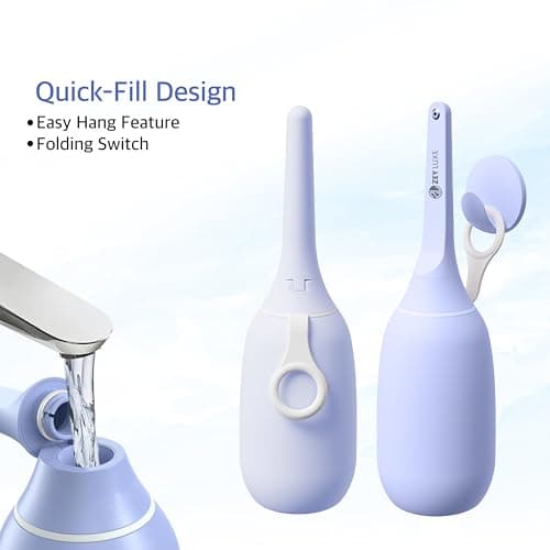 ZEY LUXE Upgraded Handheld Travel Bidet, Peri Bottle – Strong Pressure Manual Portable Bidet for Postpartum Care, Feminine Hygiene, Soft Squeeze, Wall-Mountable Hook, Carry Bag (Purple, 400 ML) — view 3