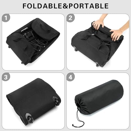 TUGUAN 110L Soft Luggage with Spinner Wheels, Foldable Large Rolling Travel Suitcase, Carry-On Check Luggage, 28'' Collapsible Wheeled Holdall for House Moving, Storage Duffle, Black — view 4