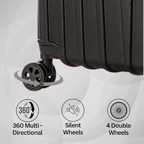 DK Luggage 24" Medium Hard Shell Suitcase Luggage 4 Wheel Spinner ABS101 (Black ABS-101, 24" Medium) — view 5