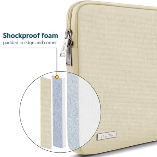 TECOOL Protective 13.3 Inch Laptop Case Macbook Neo Air Sleeve,Beige — view 4