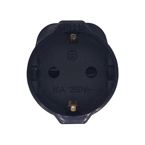 Strhowill 2 Pack Black UK 3-Pin to EU Schuko Plug Adapter — view 3