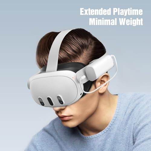 SUPERUS Battery Pack for Meta Quest 3/3S & Oculus Quest 2, 5000mAh, PD20W Fast Charging, Extra 2-3H Playtime, Compatible with Original & Elite Straps, Lightweight Portable Rechargeable VR Accessories — view 3