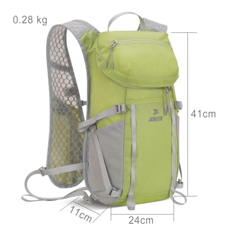 Fistcale Lightweight Water Repellent Outdoor Backpack - 0.28kg Hiking & Cycling Bag with Large Capacity, Reflective Strips for Camping/Running/Commuting- Green — view 3