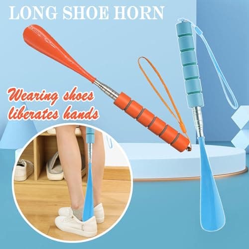Long Handled Travel Shoe Horn Horns Pull Chausse Pied Telescopic, 2 Pcs — view 4