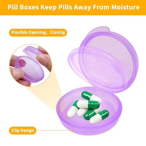 6 Pcs Small Pill Box, Travel Mini Tablet Box, Portable Medical Tablet Pots — view 3