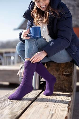 HEAT HOLDERS Ladies Original Thermal Socks Size 4-8 Uk, 37-42 eur (Purple) — view 3