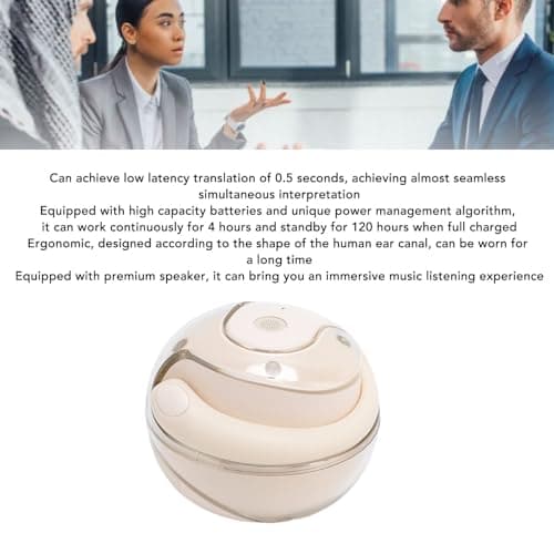 AI Translation Earbuds Real Time, Earhook Translation Earbuds 80 Languages 14 Accents Translator Device Noise Cancelling Bluetooth Earphone for Travel Business Meeting Learning — view 3
