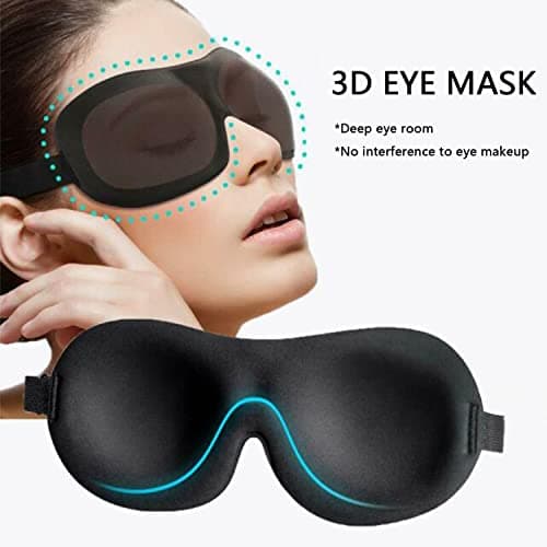 VIKSAUN 4 Pack Blackout Sleep & Eye Mask 3D Contoured Design for Deep Sleeping Sleeping Mask for Travel Nap Yoga Straps for Comfort & Adjustability, Eye Cover for Sleeping Unisex (4 Pack) — view 4