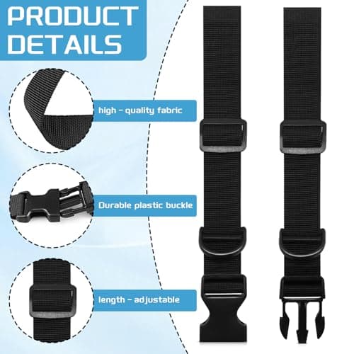 Lanstorm 2 Pair Backpack Chest Strap, Adjustable Sternum Strap with Slide D-Ring, Non-Slip Backpack Straps, Quick Release Chest Belt for School Travel Hiking Jogging Biking Camping(Black) — view 3