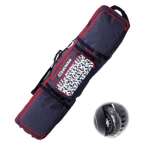 XCMAN Roller Snowboard Bag with Wheels, Adjustable Length - Extra Long/Wide/Deep,Waterproof - with Protection Ribs