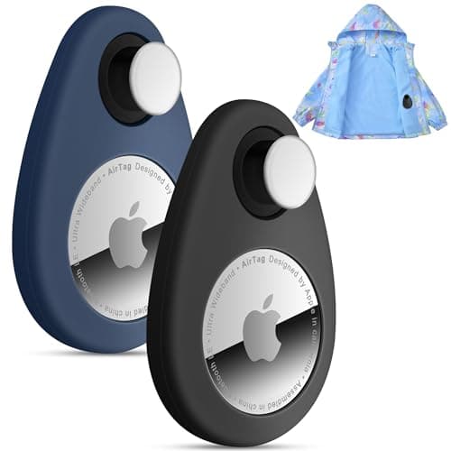Lulaven for Airtag Holder for Kids Hidden 2 Pack GPS Tracker Case, Anti-Removal for Airtag Silicone Case with Pins, Suitable for Children, Elderly, Pets, Backpack, Luggage (Blue/Black)
