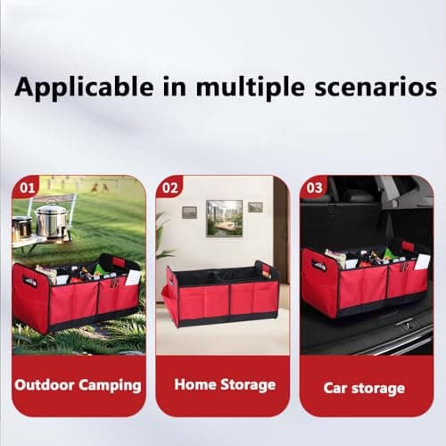 RRUFD Car Boot Organiser for Lexus ES 250/ES 300 / ES 330/ES 350/ES 300h/ES 350h, with Handle & Partition Collapsible Boot Organise Travel, Groceries & Everyday Use,A Black — view 6