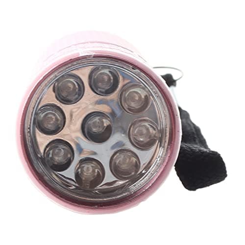 Iegefirm 2X Outdoor Mini Pink Rubber Coated 9-LED Flashlight Torch — view 4