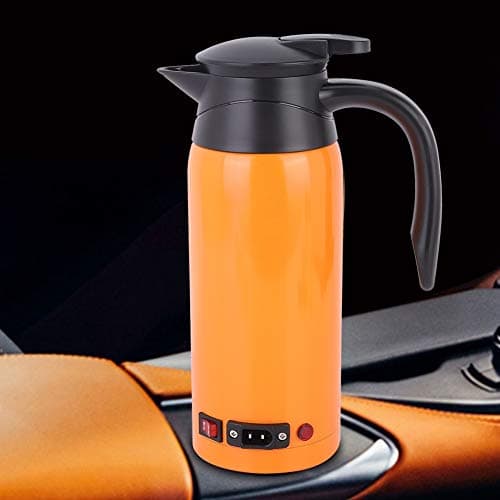 Extra Large 800ml Portable Electric Kettle 12V 24V Car Kettle with Auto Voltage Converter for Cars Trucks and RVs Orange — view 2