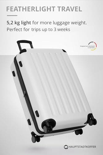 Hauptstadtkoffer Spree – Large Hardshell Suitcase, TSA Lock, 4 Double Wheels, Trolley Luggage, Rolling Suitcase, Travel Case with Expandable Capacity, 75 cm, 119 Liters, White — view 3