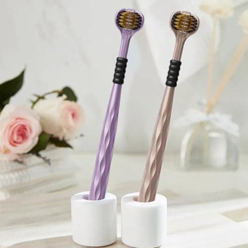 Yanayi 3 Sided Toothbrush,360 Degree Adult Soft Bristles Soft Toothbrush - Travel-Friendly Bristle Daily Cleaning Brushing Tool for Kids Toddler Adult at Home Bathroom — view 3