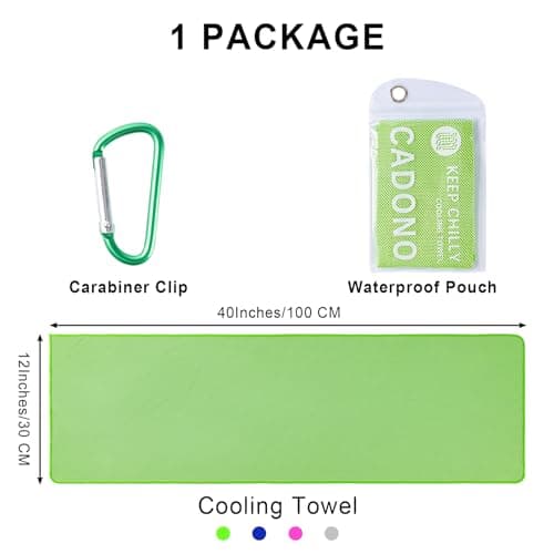 CADONO 4 Pack Microfiber Cooling Towels (40"x12") - Stay Cool & Dry During Yoga, Sports, Gym, Camping & More. Instant Cooling for Neck & Face, Quick-Drying & Sweat Absorbent — view 6