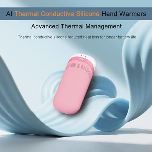 Rechargeable Hand Warmers 2 Pack,Double-Sided Heating,USB Quick Charge,Electric Portable Pocket Hand Warmer for Outdoor,Hunting,Golf,Camping,Warm Gifts (Pink) — view 2