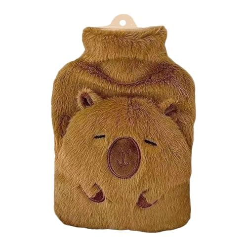 Capybara Hot Water Bottle Plush, 1000Ml Hot Water Bottle with Cover, for Camping Back Hand Travel School Shoulder Neck Legs Women Men Kids