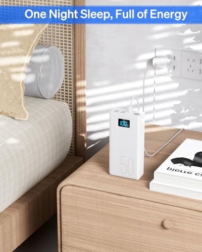 Power Bank 50000mAh：22.5W Fast Charging External Battery with Large Capacity and 5 Outputs & 3 Inputs-Black Power Bank 50000mAh — view 5