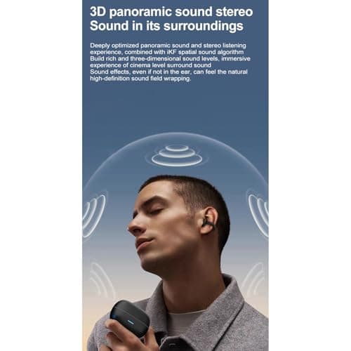 SIXRUN AI Translation Earbuds with Open Ear Clip, BT 5.4 (Black) — view 5