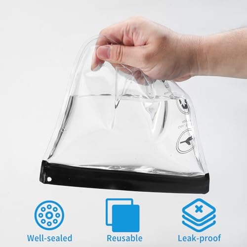 10 Pcs TSA Approved Clear Airport Liquid Bags, Travel Toiletry Pouches — view 3