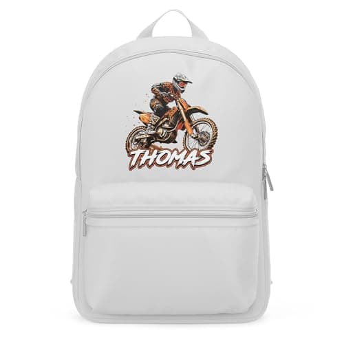 Purple Print House Personalised Dirtbike Mini Backpack Bag For Kids Custom Name Off Road Back To School Nursery Toddler, One Size, Black — view 2