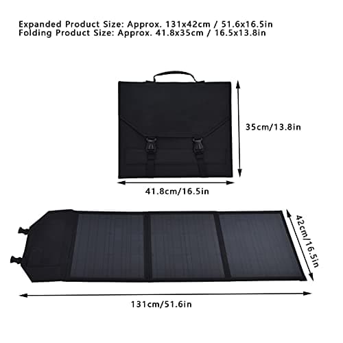 Fafeicy Portable Foldable Solar Charger, 60W Monocrystalline Panel — view 2