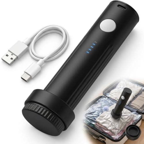Portable Electric Vacuum Pump for Travel Bags Clothes USB-C Rechargeable
