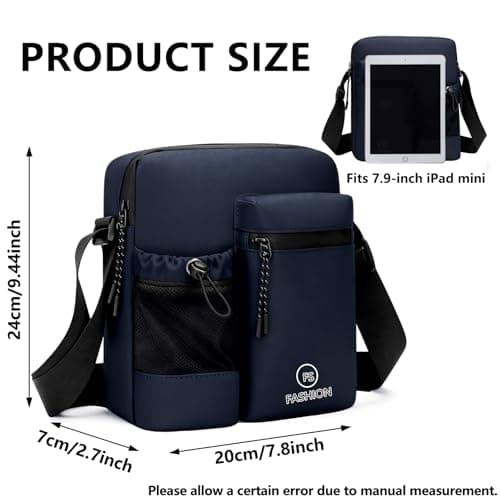ChioSun Men's Shoulder Bag, Waterproof Water Bottle Messenger Bags(Blue) — view 3