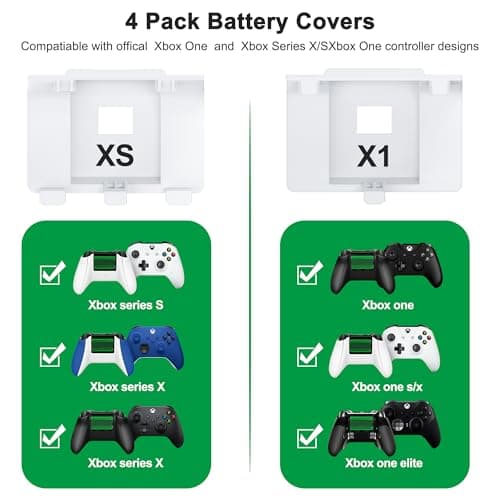 HEYLICOOL Rechargeable Batteries for Xbox One/Xbox Series X|S Controller,2x4800mWh Xbox Controller Battery Pack, Play and Charge Kit for Xbox Series X/S,Xbox One/Elite,Xbox One S/X with LED Indicator — view 3