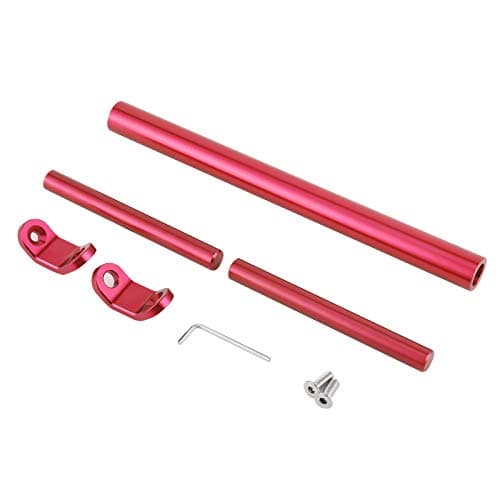 Balance Bar Motorcycle, Qiilu Aluminum Alloy CNC Balance Bar Crossbar Handlebar Extended Reinforcement for Motorcycle Scooters(Red)