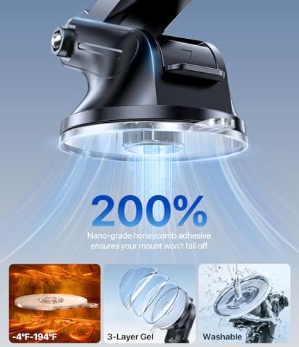 Miracase Car Phone Holder for Cars Dashboard Windscreen Desk, 3in 1 Mobile Phone Mount Automobile Cradle 360° Rotatable Stand GPS Vehicle Mount for iPhone 17 16 15 Pro Plus Max 14 13 12 11Samsung — view 3