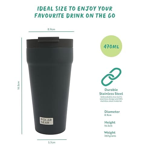 Polar Gear 470ml Coffee Cup Travel Mug, Insulated Coffee Cup w/Closure Lid — view 2
