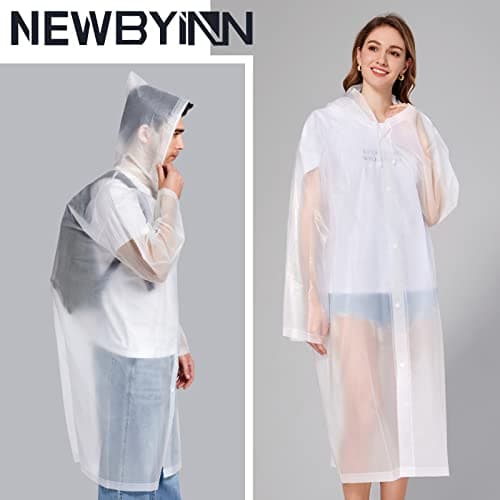 Newbyinn Reusable Raincoats 2 Pack EVA Rain Ponchos — view 6